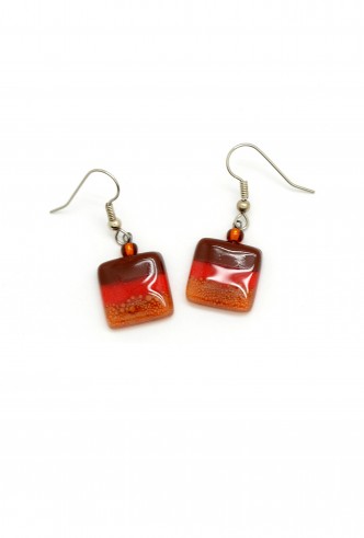 Glass Tiny Square Earrings Glass Tiny Square Earrings